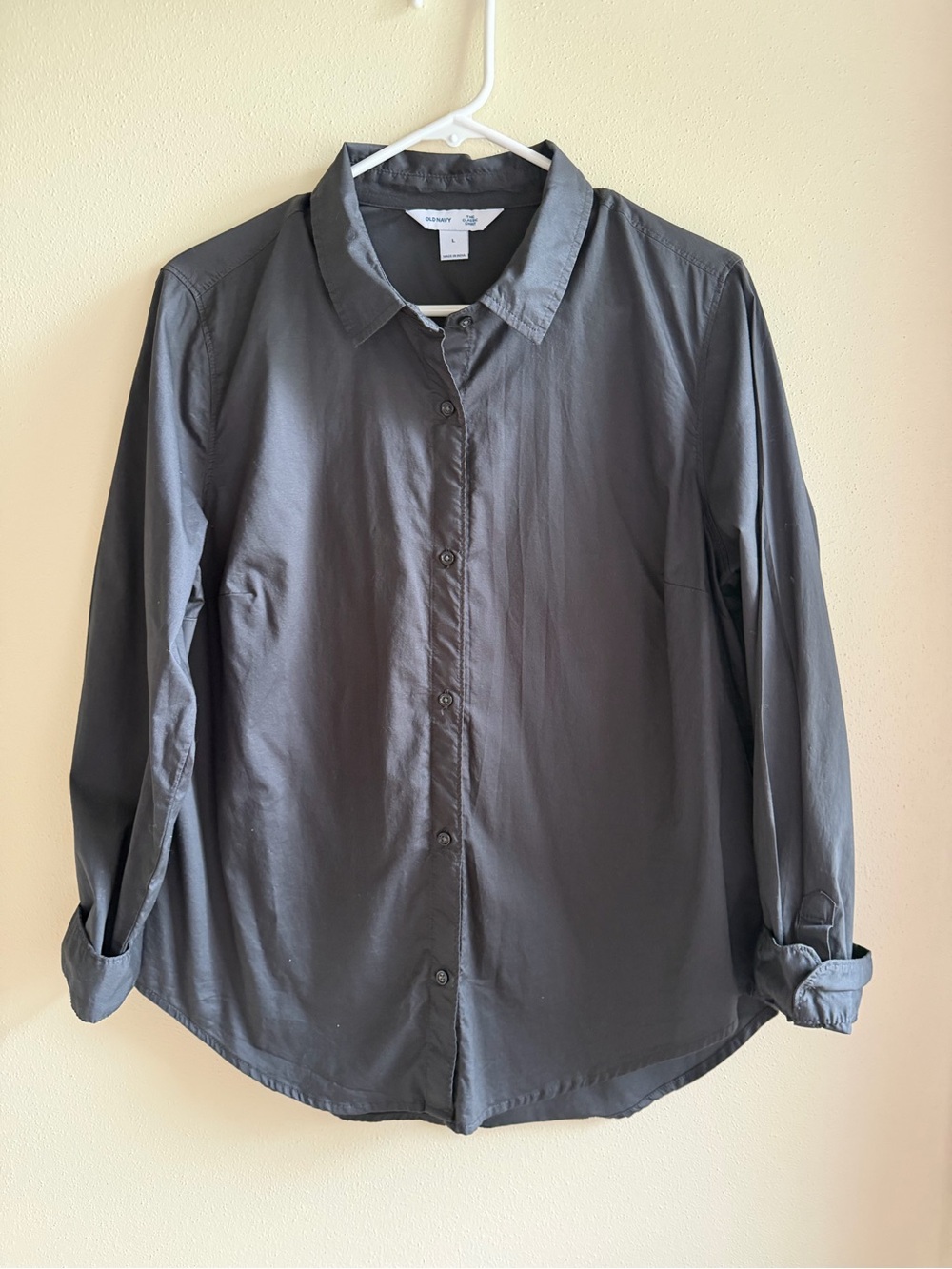 Old Navy Women's “The Classic Shirt”Dark Gray Button-Up Blouse